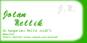jolan mellik business card